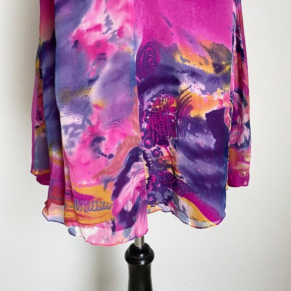 Cache sz 6 Halter 100% Silk backout v neck fit & flare midi cocktail dress - Picture 7 of 9